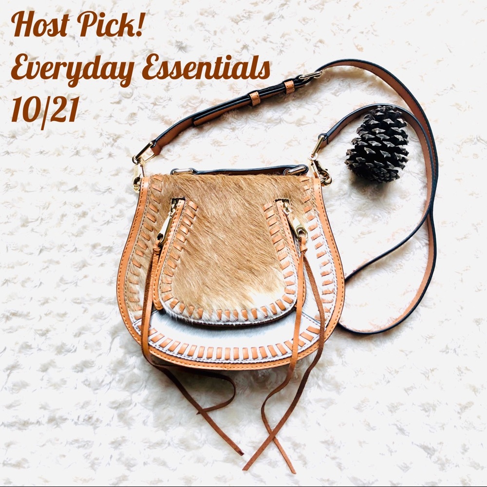 NWOT Rebecca Minkoff calfhair crossbody saddlebag